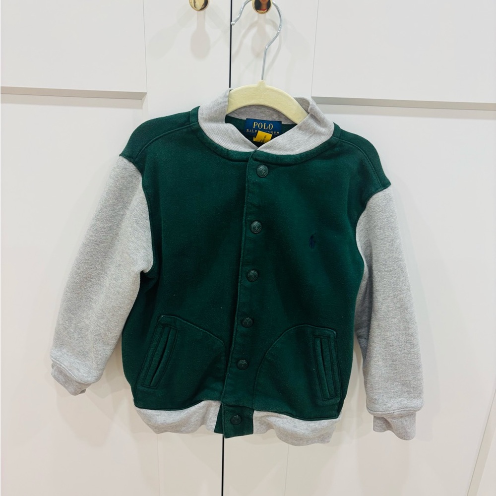 Polo Green and Gray Button-Up Jacket